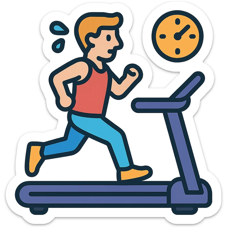 A sportsman who is spending a lot of time on the treadmill sticker