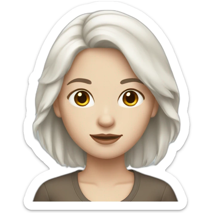 arctic laptop woman with brown hair and pale skin sticker