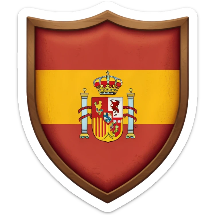 Bandera de españa tricolor actual con un águila marrón en el escudo sticker