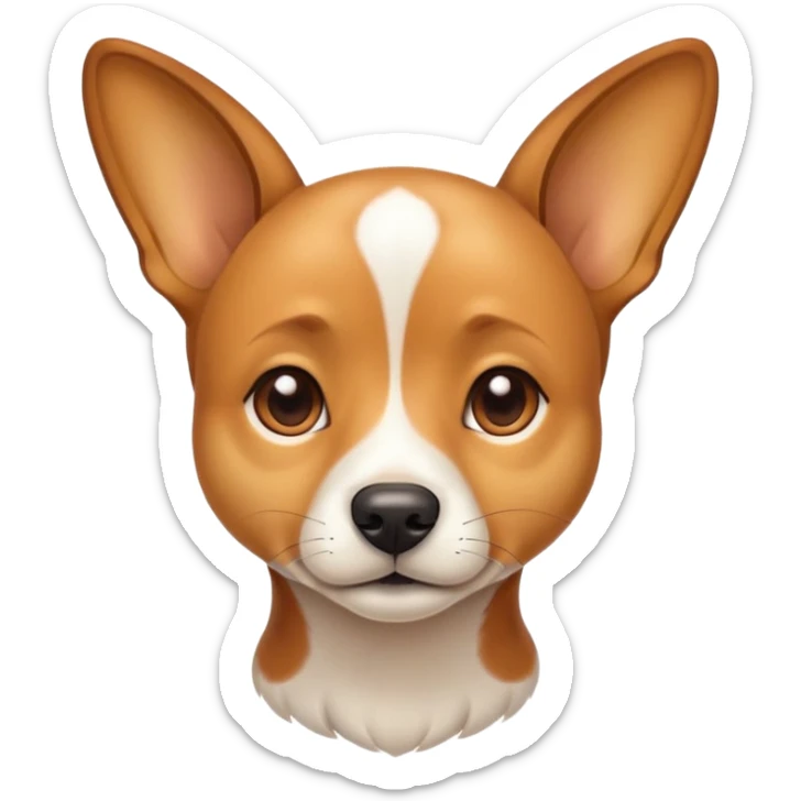 Vira lata caramelo claro pelo todo caramelo claro homogenous sem manchas , de orelha em pé e pelo curto liso  sticker