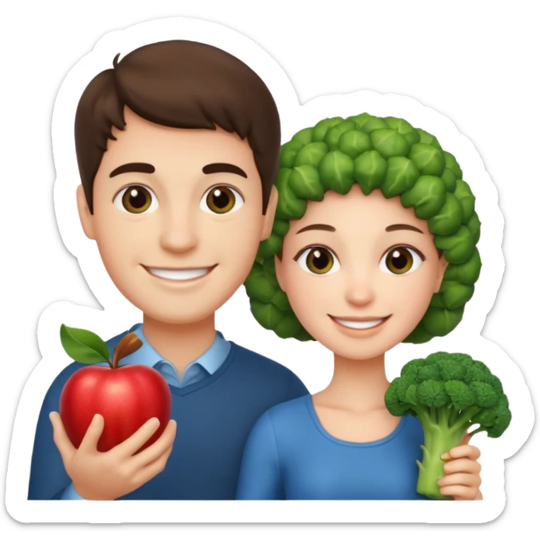 Crie para mim um emoji de Nutricionista casal homem e mulher sticker