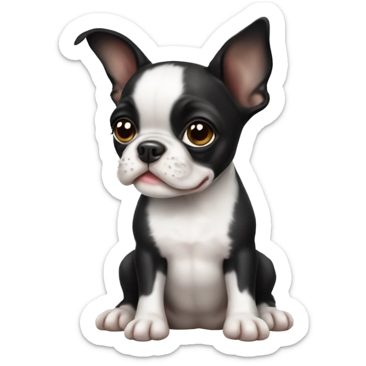 Boston terrier puppy sticker