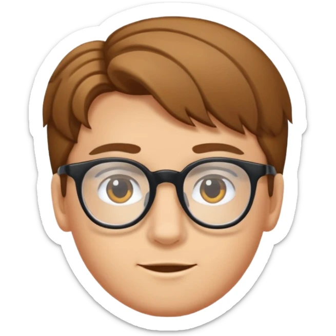 Erstelle mir eine Emoji von einem Jungen. Herkunft: Südamerika, Jung und Gutaussehend, mit durchsichtiger Brille und anderer Frisur  sticker