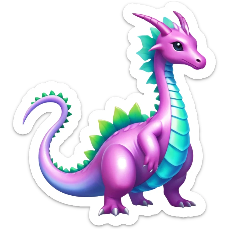 Exotic Rare Shiny Epic Ethereal Meganium-Amaura-Dragonair-hybrid, full body sticker