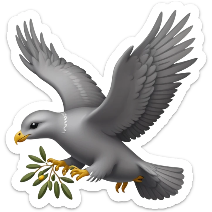 A flying seal, with eagle’s wings, carrying an olive branch like a dove of peace sticker
