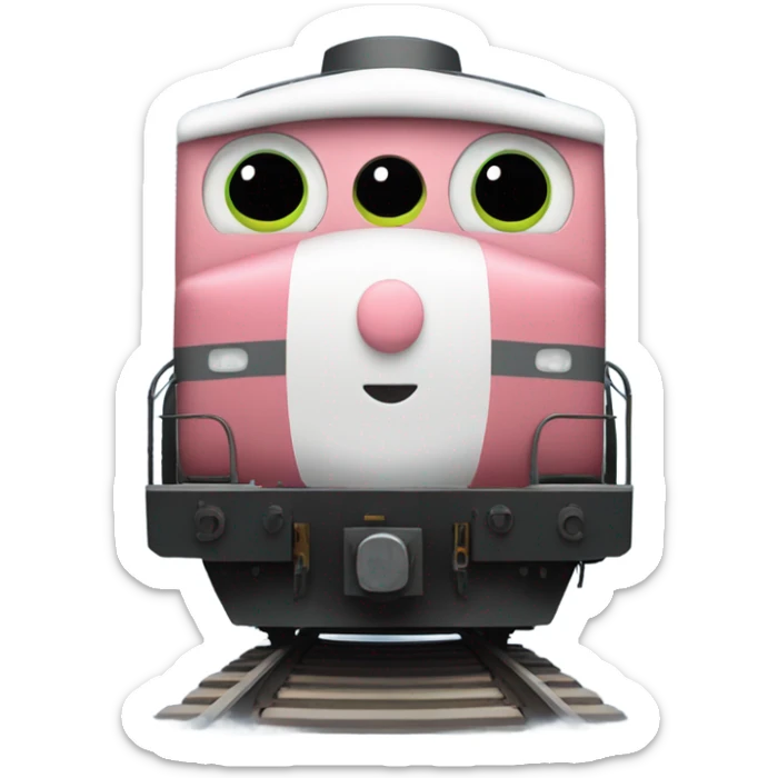 A electric locomotive (With little Kirby eyes on the front of the train) sticker