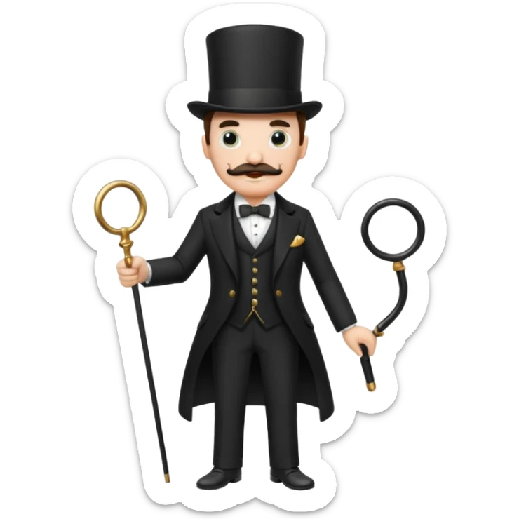 A gentleman of the high society with a moustach, a monocle, an elegant hat being super elitist sticker
