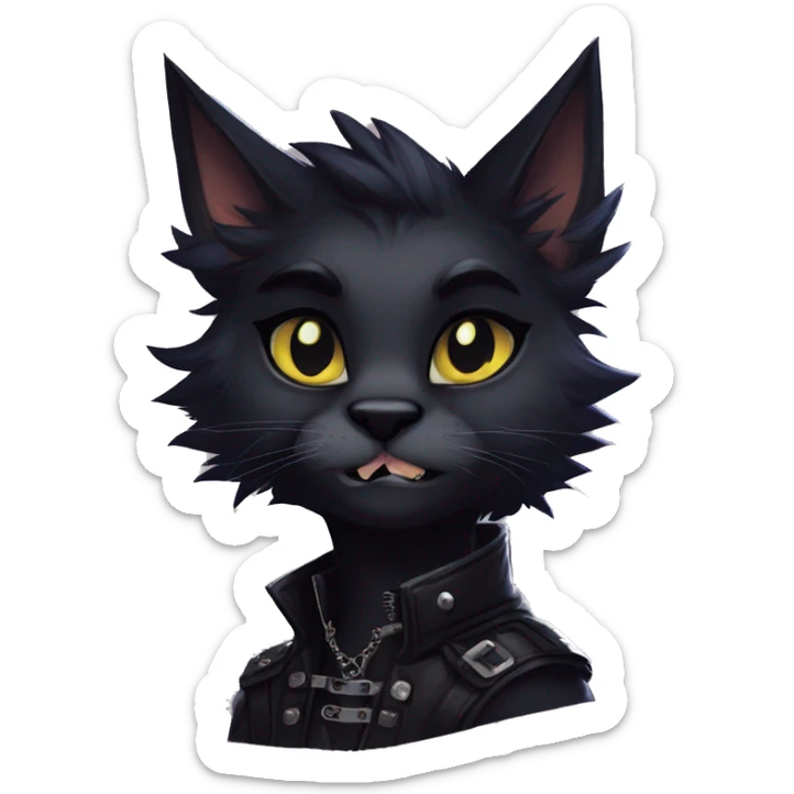 Edgy sharp anthro punk black cat animal furry by Falvie, LiLaiRa, griffsnuff, AngieWolf sticker