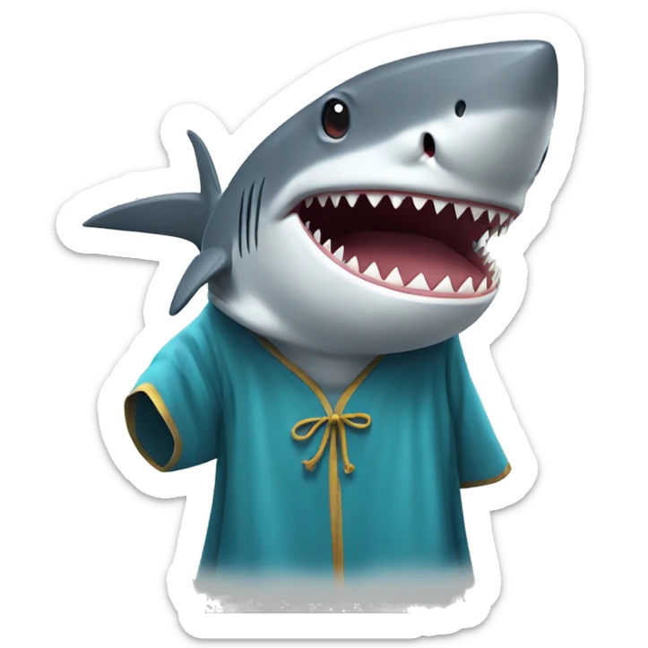 Shark with a robe sticker
