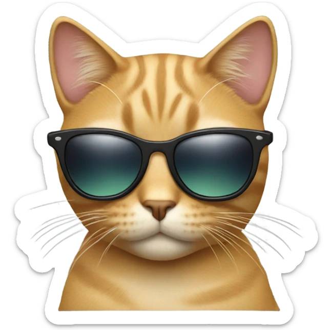 Cat with sunglasses sticker