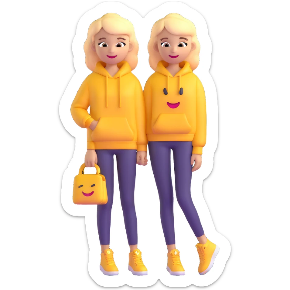 confident, fashionable girl character, stylish and bold, wearing trendy clothes, cheerful expression, 3D emoji style sticker