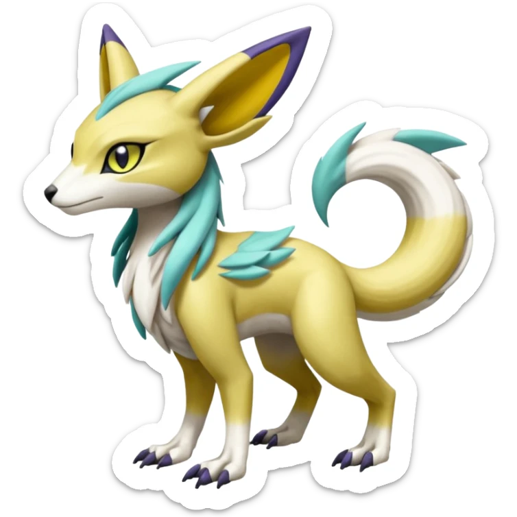 Meloetta-Vernid-Trico-Renamon-Sergal-Pokémon-Fakémon-fusion-hybrid-creature sticker