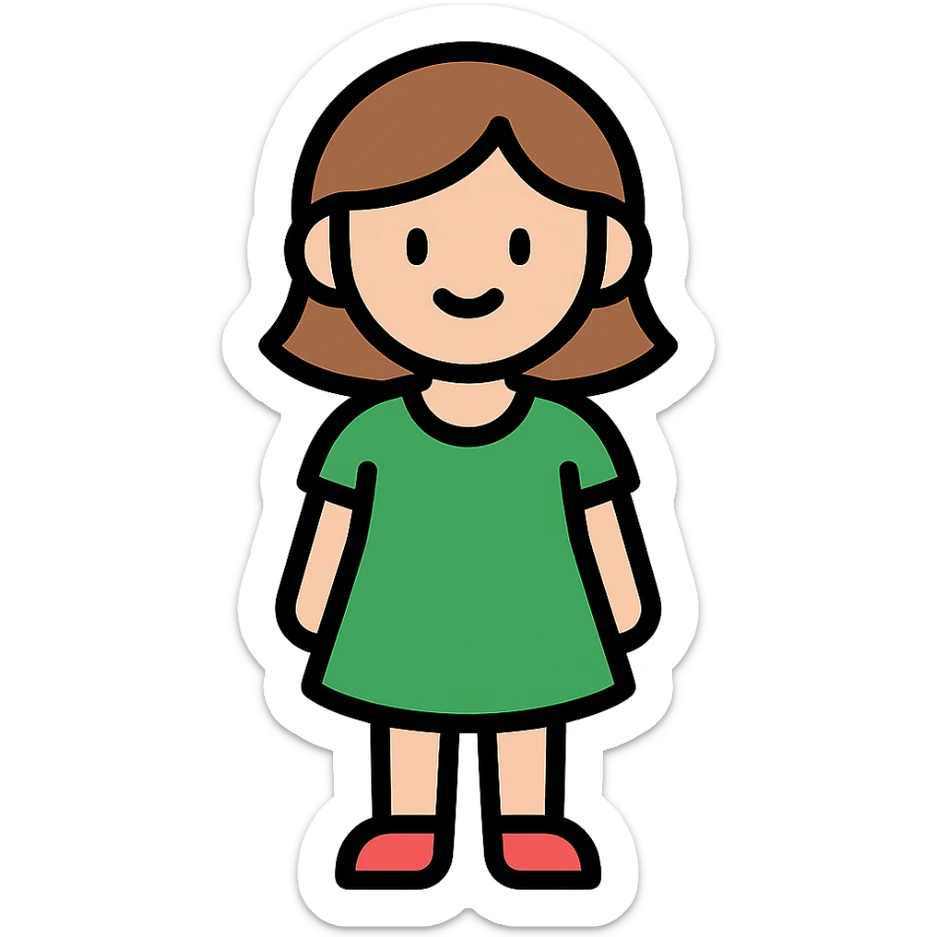 girl in green dress sticker