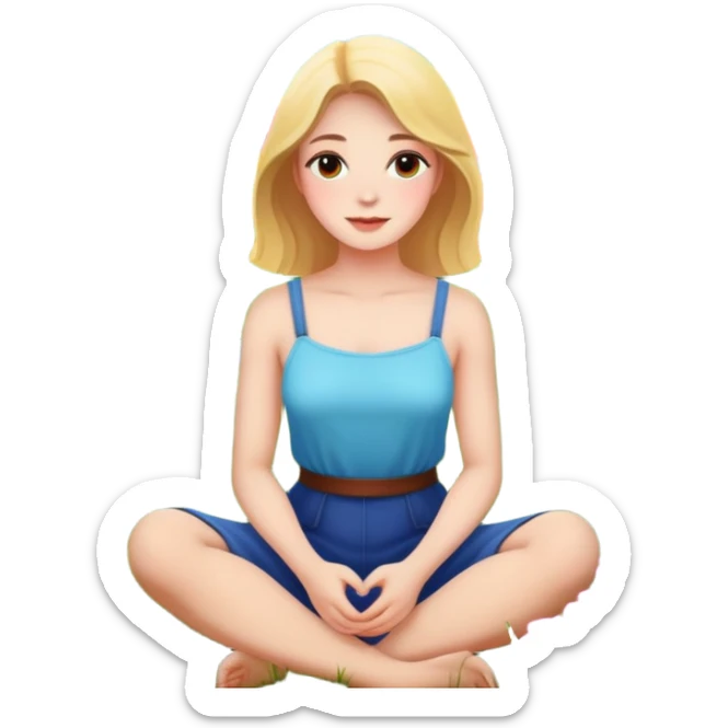 A women sitting in flowers sticker