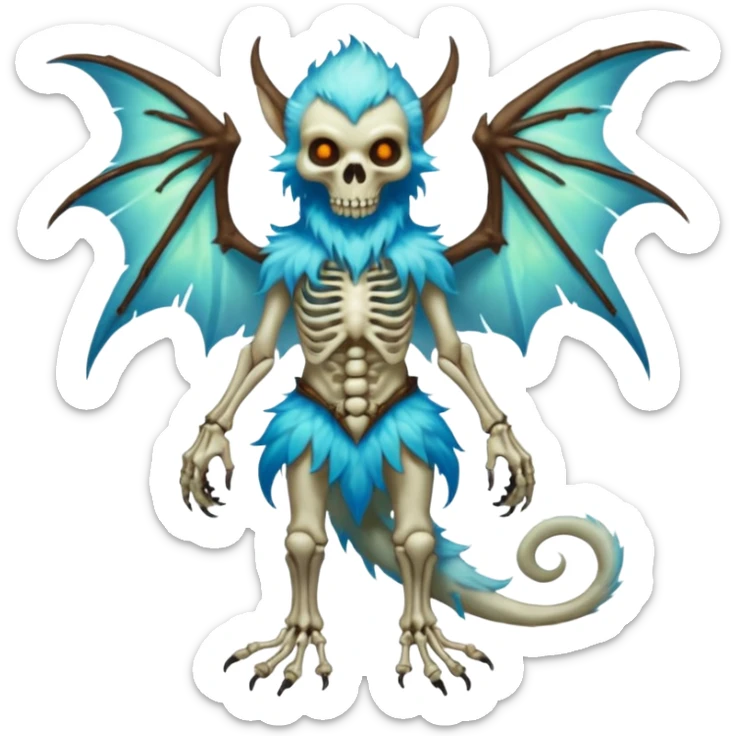 Draconian Faerie Elvish Giant Dwarfed Zombiefied Vampiric Spectral Ghostly Ghoulish Skeletal Furry Fuzzy Fluffy Feathery Translucent Transparent Luminescent Bioluminescent, full body sticker