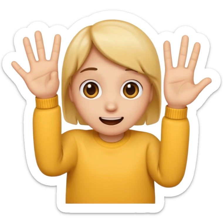 Emoji with a hand showing 5 fingers, and a face of surprise  sticker