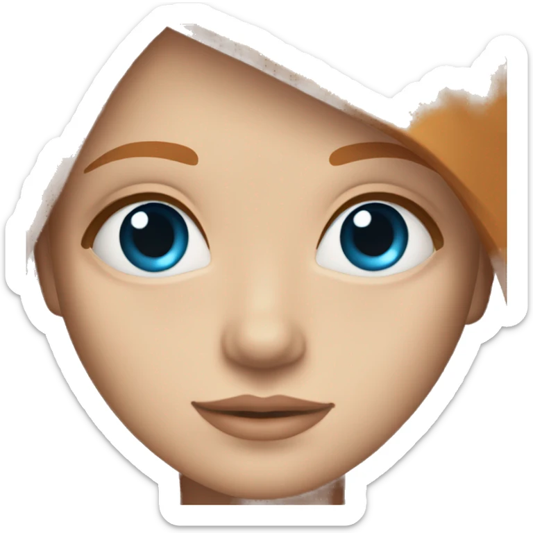 Beautiful girl with long straight ginger hair, ocean blue eyes and long eyelashes sticker