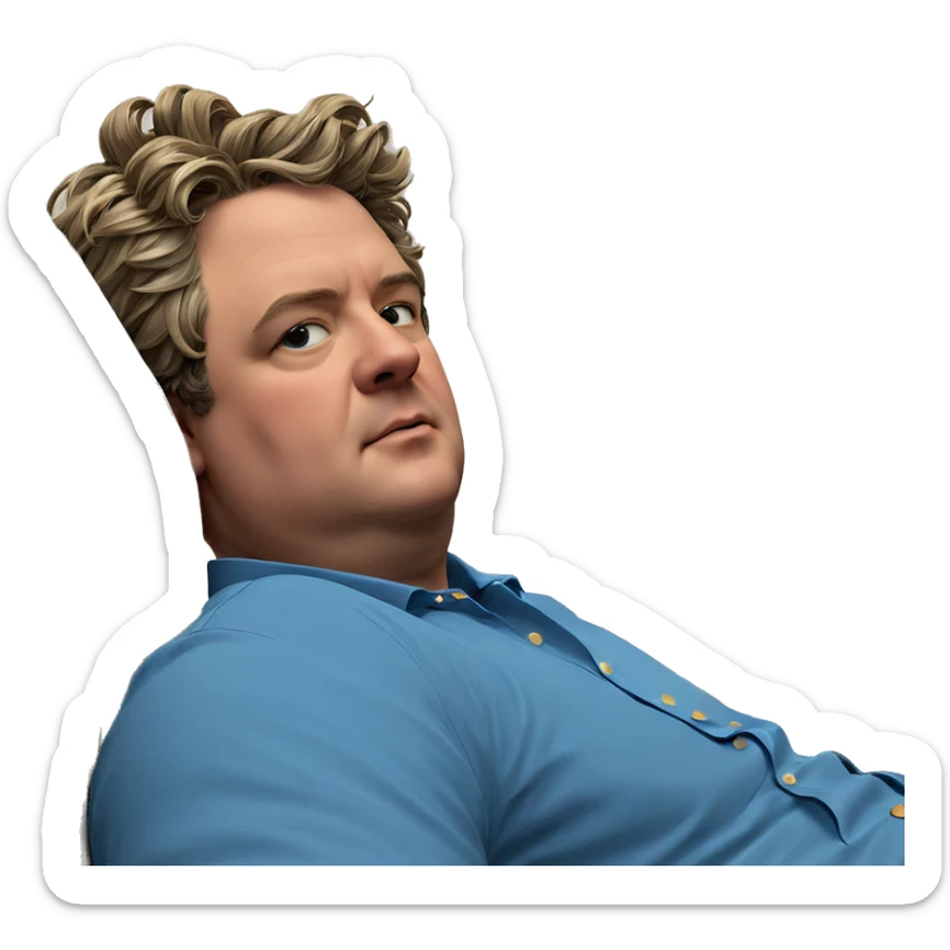 boy with bow and blue shirt sticker