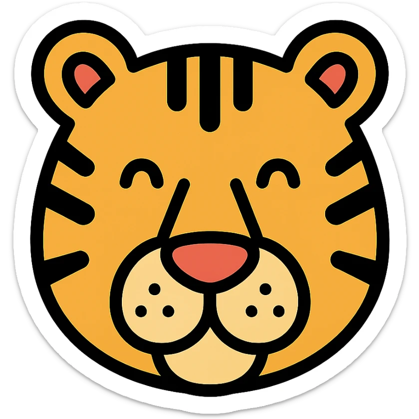 tiger face sticker