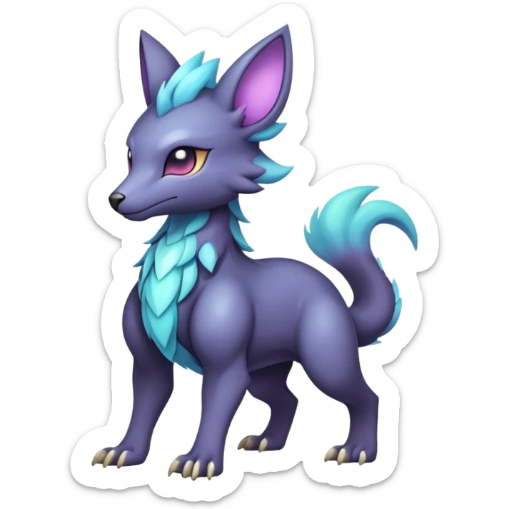 cool colorful dark pastel fantasy animal hybrid Fakemon full body sticker