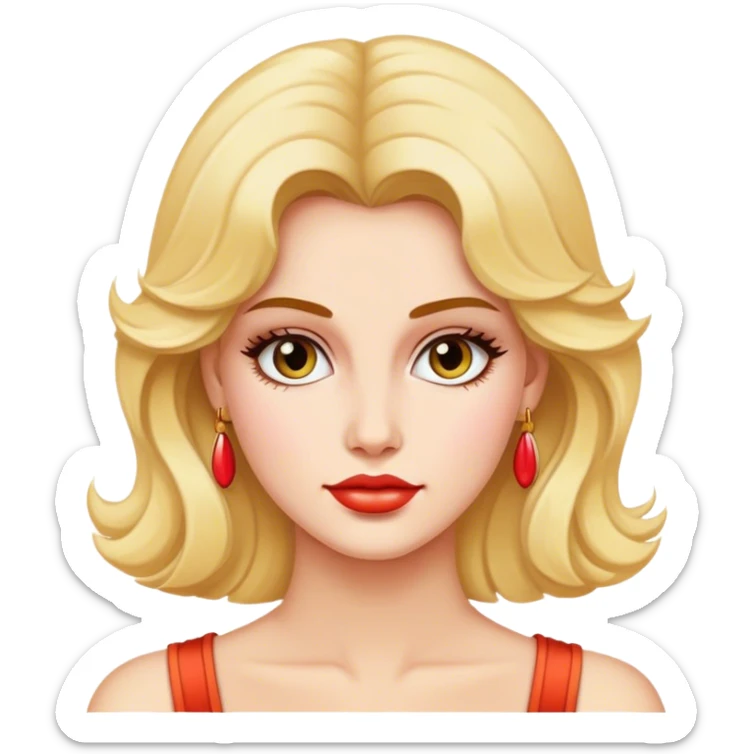 Beautiful woman in 1980’s woman fashion look sticker