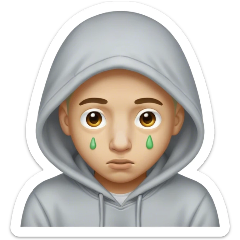 a nose with snot coming out wearing a hoodie. boogy with a hoody sticker