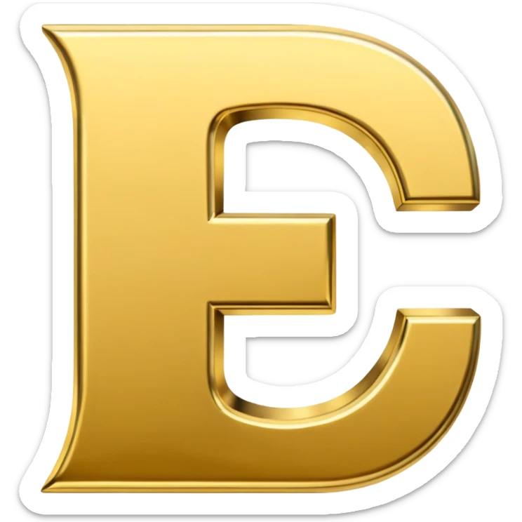 Currency crypto money symbol for the money "Fcoins" letter F in gold sticker
