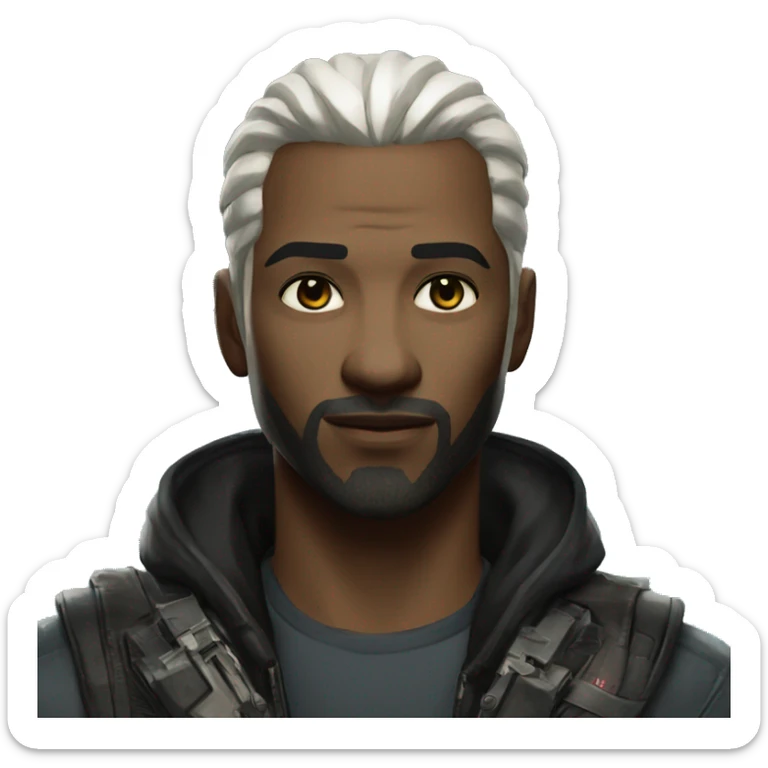 i'd like to have white male avatar from cyberpunk 2077 game universe sticker