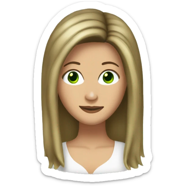Rachel Green friends with hair highlights and green eyes sticker