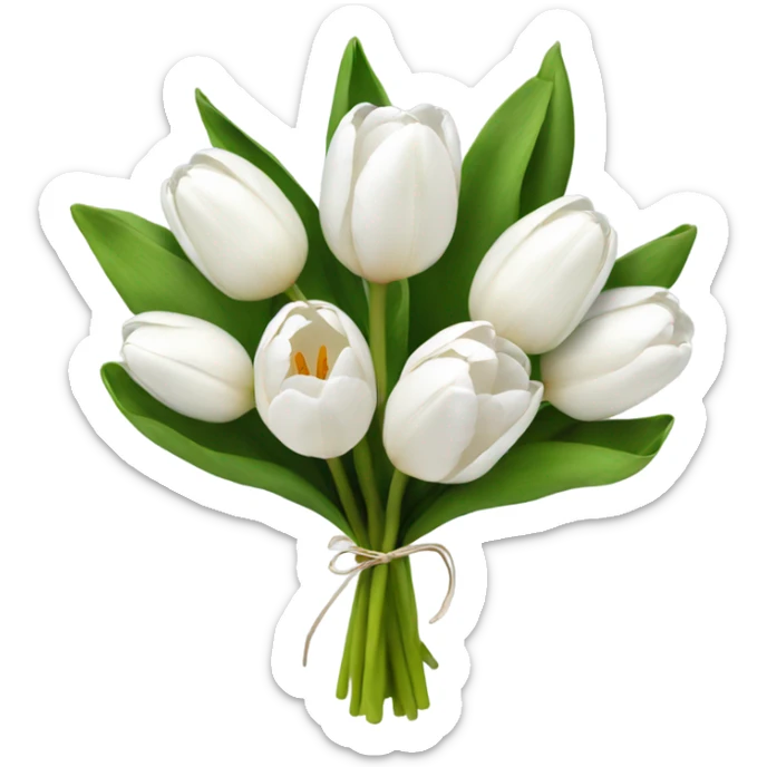 white tulip bouquet  sticker