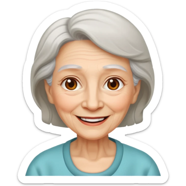 In medieval fairy tales, a kind and amiable grandmother who did not wear jewelry sticker