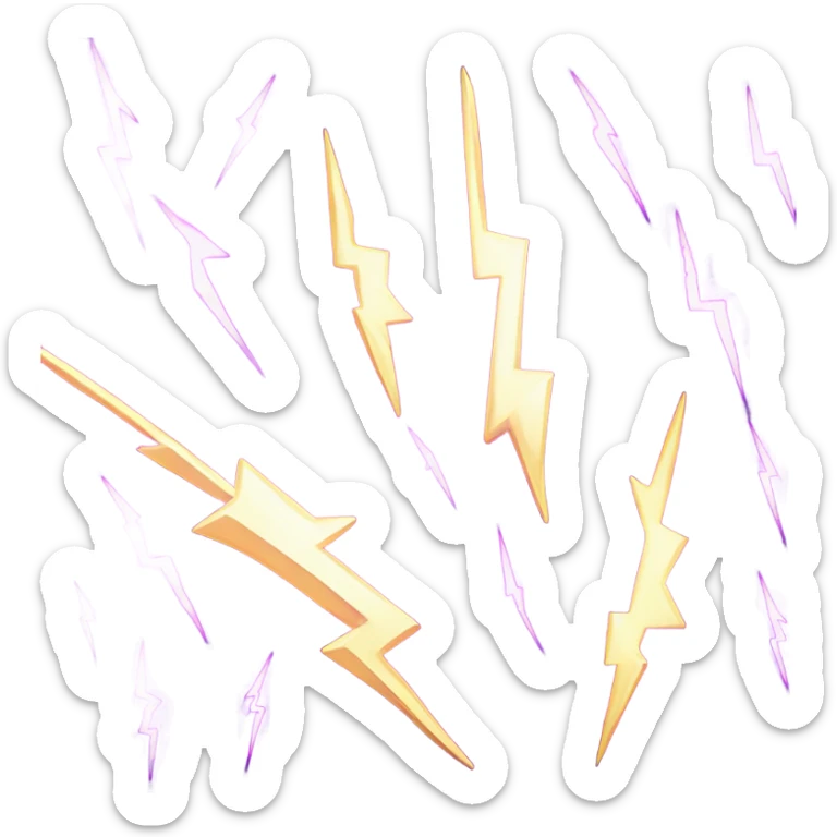 Purple lightning glowing purple sticker