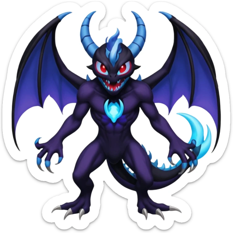 Venom-Darkrai-Stitch-Lunala-Fakémon-hybrid-creature (full body)  sticker
