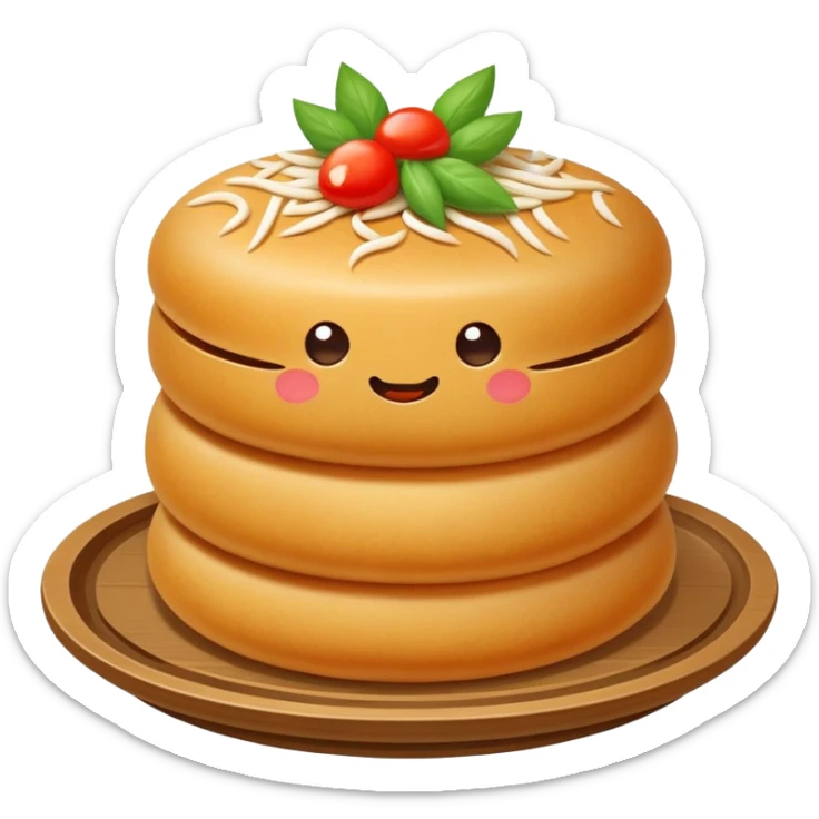 Northeastern Chinese sweet and sour pork Guo Bao Rou crispy outside tender inside, simplified emoji style with bold outlines and bright colors, cartoon style Dongbei specialty dish sticker