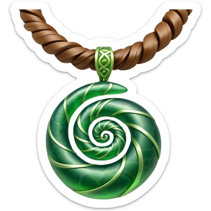 Moana's necklace with heart of Te Fiti green spiral stone sticker
