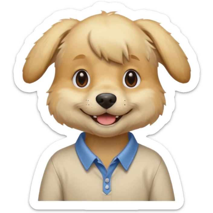 blonde hair dog with shirt sticker