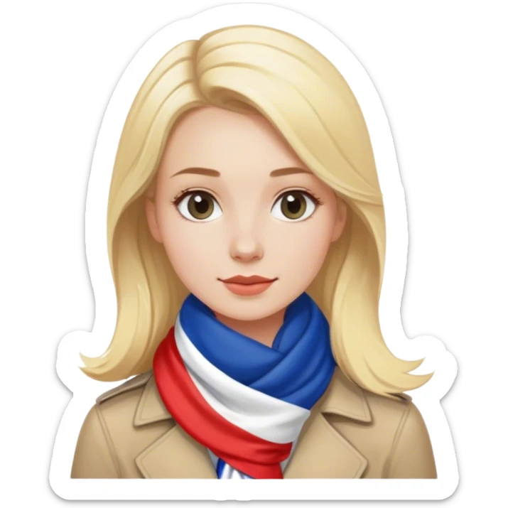 Femme blonde avec écharpe de maire tricolore élu France sticker