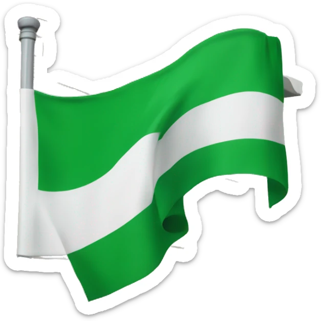 Una bandera con una línea horizontal verde, otra blanca y otra verde sticker