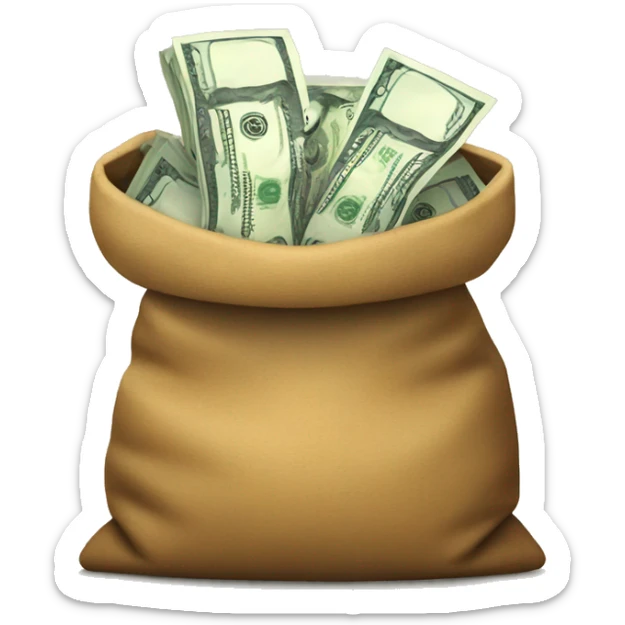 bag with money sticker