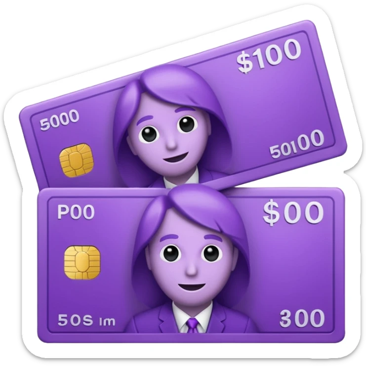 billetes en 3d morados animados sin informacion en los billetes en png sticker