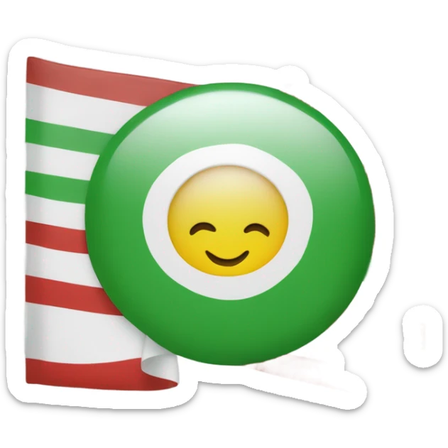 Make me a flag with red at the top, white in the middle, green at the bottom, and the sun in the middle. sticker