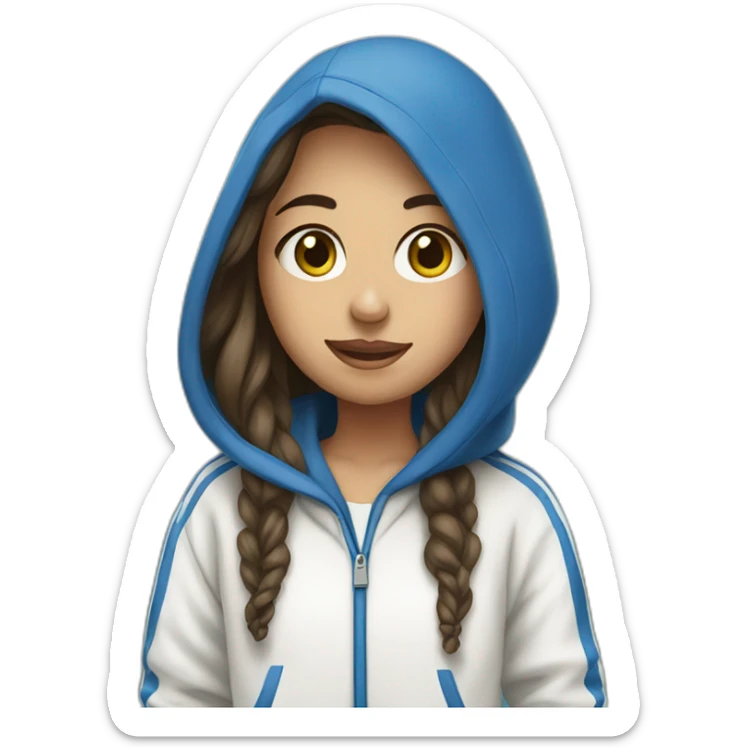 Israeli girl in blue and white hoodie sticker
