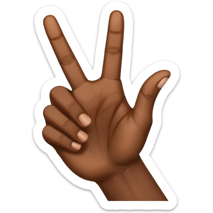 Make the ysl hand sign, but make the hand dark skin, only 5 fingers, with the index and middle finger up and the thumb up, every other finger down. Only 1 hand  sticker