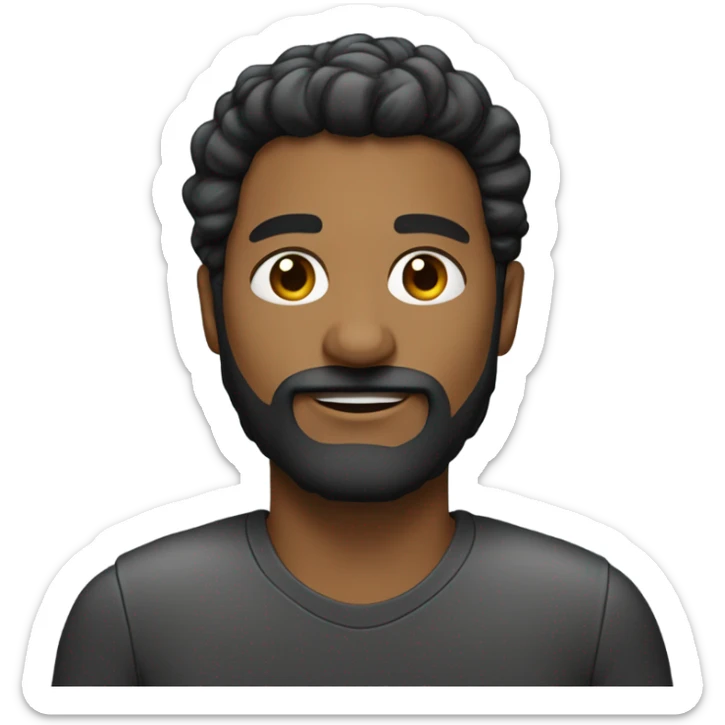 contorno rosto homem óculos massa pretos com barba preta cabelo preto sticker