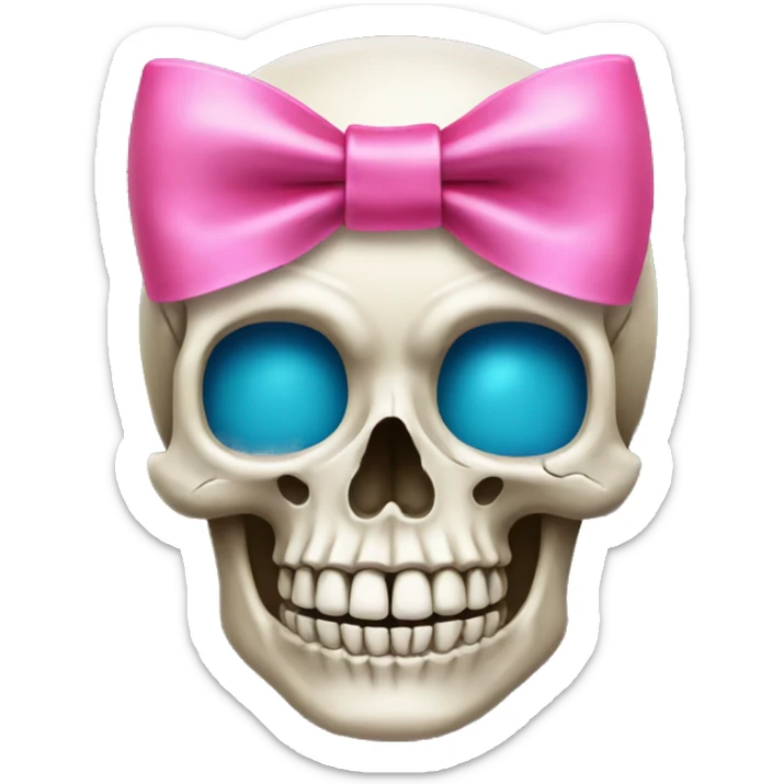Skull with a pink bow sticker