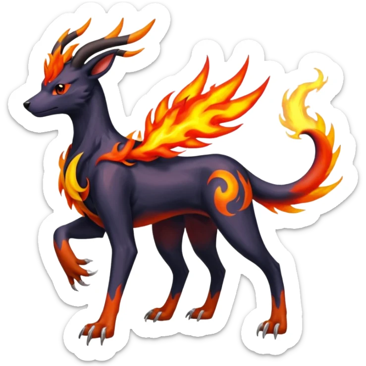 
Canine-Houndoom-Xerneas-Salandit-Noibat-Flareon-Fakémon-fusion (full body) sticker