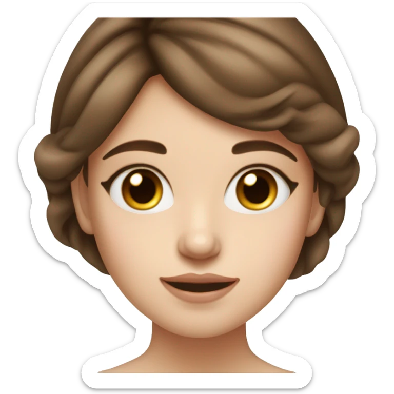 Girl with brown hair and blue eyes doing skincare with moisturizer on her cheeks sticker