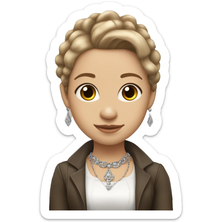 very pale 23 year old with straight light brown hair who works at an insurance firm as an administrator wearing silver jewelry and has tattoos and lives in tennessee and looks like queen victoria a little and used togo to music festivals sticker