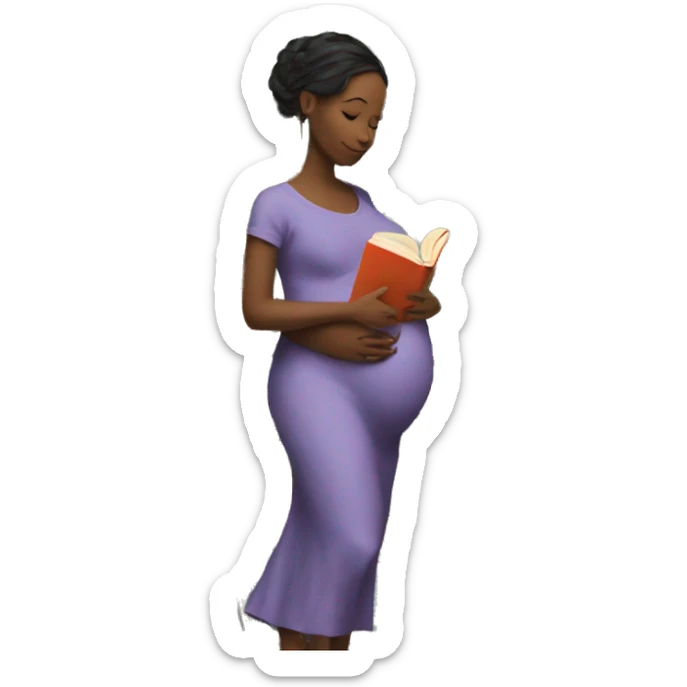 A pregnant woman reads a lot of books sticker