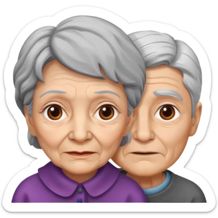 lo mismo que estas haciendo solo coloca alado de la abuela un hombre joven  sticker